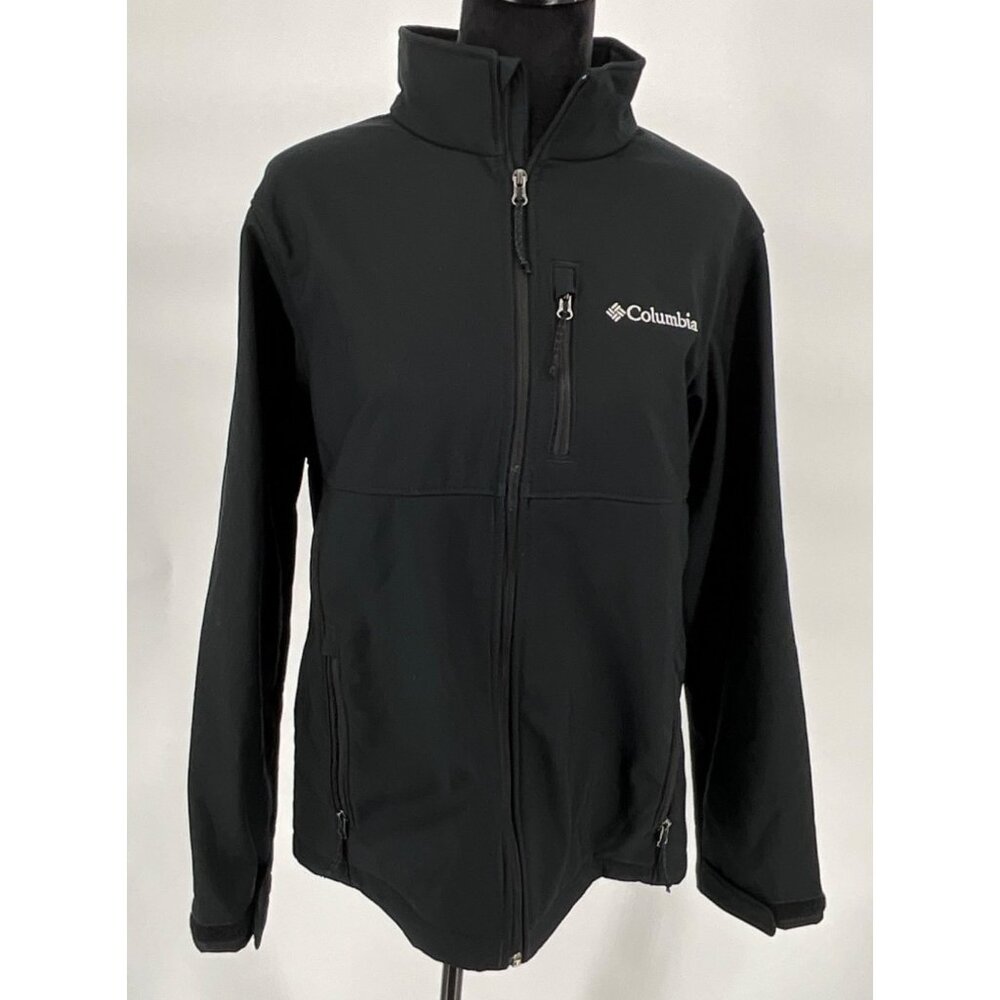 Columbia Men's Black Softshell Jacket M Polyester Water-Resistant